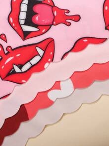 7pcs/Pack Women's Sexy & Comfortable Floral Print Seamless Panty Sets With Wave Hem, Pink Tones - 彩色 - 查看 3