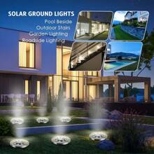 NEW 4/8 Pack Solar Ground Lights Outdoor, 8 LED Solar Powered Disk Lights Outdoor Garden Landscape Lighting For Yard Deck Lawn Patio Pathway Walkway