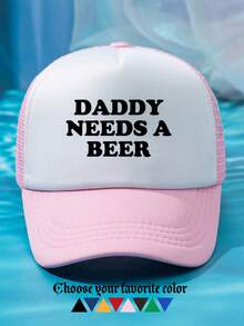 1 件男女通用字母 DADDY NEEDS A BEER 比赛日棒球帽，可调节户外遮阳帽，春秋季节，旅行，海滩度假，运动，Y2k 风格，爸爸帽，网眼透气卡车司机帽，最佳万圣节，圣诞节节日礼物 - 彩色 - 查看 12