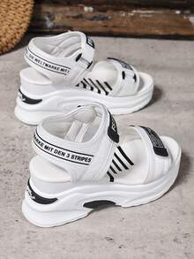 Sandalias de mujer de verano 2025, sandalias con cuña y suela gruesa, sandalias de tacón alto, sandalias de playa versátiles de moda, sandalias casuales para exteriores, zapatos sencillos para ir al trabajo para mujer - Blanco - Ver 7