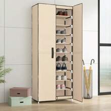 vidaXL Scarpiera Crema 60x30x166 Cm Tessuto - 白色 - 查看 1