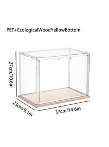 1pc Wallet Wardrobe Storage Box, Transparent Handheld Display Box, Stackable Acrylic Storage Cabinet, Plastic Storage Container For Wallets, Toys, Shoes