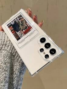 1 件透明卡夹简约全覆盖 TPU 防摔手机壳适用于系列防水防震防刮 - 無色 - 查看 3