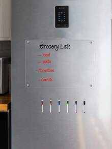 1 Set Magnetic Transparent Acrylic Monthly & Weekly Planner Whiteboard, Erasable Magnetic Fridge Memo Board (Comes With 6 Random Color Whiteboard Markers) - Transparent - View 4