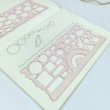 7pcs Multifunction Ruler Set, Geometry Drawing Hollow Scale Drafting Stencils For Students