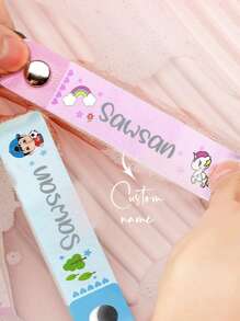 1PC Personalized Name Badge Lanyard, Name Tags ID Tags Backpack Name Tag Daycare Name Label Hooks For Backpacks Water Bottle,Warm Ambience, Autumn Home Refresh, Xmas Decoration