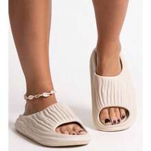 Beige Miniya gerüschte Flip-Flops - Beige - Übersicht 1