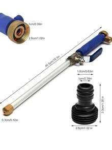 1 根重型高压清洁棒，配备 2 个软管喷嘴 - 多功能园艺软管配件，适用于高效的汽车和庭院清洁，耐用的铝合金材料，多功能浇水工具，兼容大多数水枪，园艺浇水 - 彩色 - 查看 8