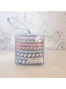 8件套简约优雅发圈/发绳套装，高弹力不伤发，时尚马尾辫配饰，女士马尾辫发圈，发绳发带，运动健身服 - 彩色 - 查看 16