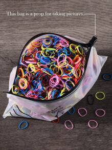 3000/200 buc elastice de păr casual de unică folosință, culori aleatorii, benzi de cauciuc de 1,2 cm/0,48 in, potrivite pentru femei zilnic, vacanță, machiaj, naveta, sport, codițe, cravată de păr, accesorii de păr, suporturi pentru codițe, bobbles de păr