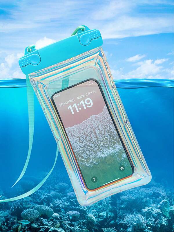 1 Pc Waterproof Phone Bag, Can Float, Touch Screen, And Take Photos Phone Laser Bag, Swimming, Diving, Going Out, Water Sports, Water Park Drifting Phone Case With Airbag