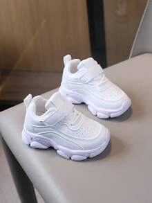 Boys And Girls General Small White Shoes, School Children Sneakers, Students Sports Casual Shoes, Outdoor Activities With White Sports Shoes, Non-Slip, Running Shoes - White - View 2