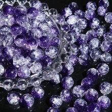 50颗浪漫紫色爆裂雪花珠 8毫米直孔珠 - 闪亮吊坠、手链、项链、耳环 DIY饰品制作 - 小型企业工艺品材料 - 紫色爆炸雪花珠 - 查看 5