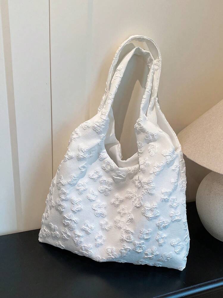 Sac à l'épaule grande capacité en dentelle et fleurs pour femmes, nouveau sac décontracté pour la plage et les vacances 2025, sac à dos polyvalent et léger, sac à main à la mode