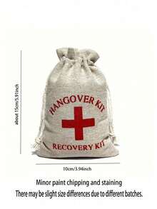 10 Peças/Pacote Kit de Emergência para Ressaca, Sacolas de Aniagem, Sacolas de Lona, Kits de Sobrevivência, Sacolas de Lembranças de Casamento, Sacolas de Presente de Linho da Cruz Vermelha, Adequado para Despedidas de Solteiro, Dia das Mães, Cerimônias de Formatura, Eventos de Recuperação, Decorações, Presentes Criativos, Acessórios para Feriados, Festas de Aniversário, Decorações de Casamento - Caqui - Visão 9