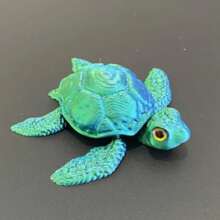 3D Printed Realistic Turtle Aquarium Decor, Movable Joints