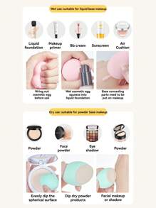 NEFOUME 15 piezas Esponjas de maquillaje con estuche de almacenamiento, 3 piezas Esponja de maquillaje y 3 piezas Mini esponja de maquillaje y 3 piezas Borlas de polvo y 3 piezas Mini borlas de polvo y 3 piezas Mini borlas de cojín de aire, Esponjas de mezcla de maquillaje para base, líquido, crema y polvo sin imperfecciones, Esponjas de maquillaje de varios colores, Esponjas de maquillaje para base sin látex, húmedas y secas, Incluye borlas de polvo de cojín de aire, esponjas de mezcla sin látex y borlas de maquillaje, Maquillaje, Barato, Decoración de habitación, Tocador, Accesorios de maquillaje, Borla, Mezclador de maquillaje, Borla de polvo, Esponja de maquillaje