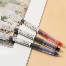 15pcs Last-Cheaply Back To School 2025 Black Full-Tube 0.5mm Straight Liquid Ballpoint Pen Study Essentialsred Office Counter Signature Gel Pen, Quick-Drying Pen