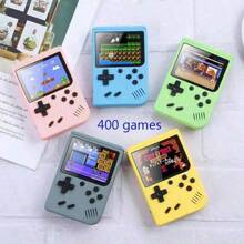 1pc Retro Handheld Game Console, Nostalgic Gift, Macaron Color Puzzle Gaming Device Toy