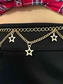 Cinto de Corrente de Estrela Prata Dourado