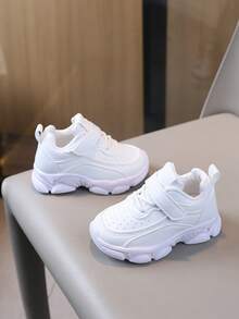 Boys And Girls General Small White Shoes, School Children Sneakers, Students Sports Casual Shoes, Outdoor Activities With White Sports Shoes, Non-Slip, Running Shoes - White - View 6