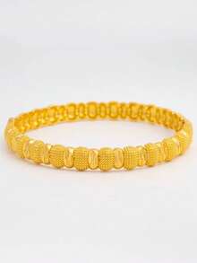 4 件 24k 金豆设计手链，中东迪拜女士时尚手链，阿拉伯和非洲婚礼礼物，感谢老师的礼物