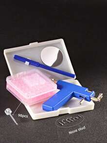 106pcs Reusable Ear Piercing Kit: Complete Ear & Nose Piercing Set - Professional DIY Jewelry Making Set, Including 98 Hypoallergenic Silver Plated Earrings, 1 Piercing Gun And 6 Rhinestone Nose Studs, Designed For Home, Ideal For Students And Personal Ear Piercing, High-Quality Beauty Tools And Accessories - Multicolor B - View 15