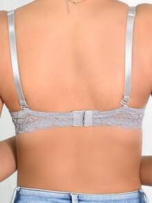 RITA SENSUAL FLORAL LACE BRA CUP B (3 PCS) - Grey - View 8