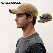 Boné de beisebol camuflado militar 1 peça - chapéu tático respirável com e compartimento para óculos