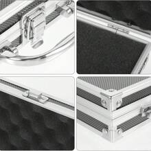 Estuche para anillos de compromiso y de boda, incluye broche, caja de herramientas multiusos de aleación de aluminio para guardar herramientas de jardinería interior y estuche portátil para joyas, manualidades, herramientas y almacenamiento de medicamentos