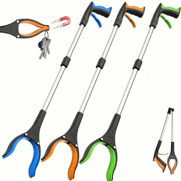 Heavy Duty Gripper Tool, Foldable With 360 ° Rotating Jaws And Magnet - Lightweight, Suitable For Elderly And Home Cleaning Halloween And Christmas