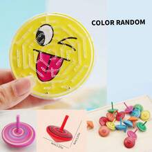1/12pcs 微型手持滚球迷宫玩具，颜色/款式随机，节日庆祝礼物，带搞笑脸的可爱玩具，趣味玩具，鲨鱼玩具，儿童玩具，趣味玩具，儿童礼物，玩具，小玩具 - 彩色 - 查看 11