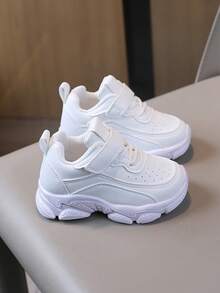 Boys And Girls General Small White Shoes, School Children Sneakers, Students Sports Casual Shoes, Outdoor Activities With White Sports Shoes, Non-Slip, Running Shoes - White - View 8