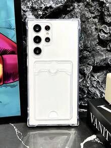 1 件透明卡夹简约全覆盖 TPU 防摔手机壳适用于系列防水防震防刮 - 無色 - 查看 2