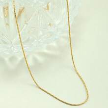 1pc Women Stainless Steel Necklace, Fashionable Minimalist Accessories Suitable For Party And Daily Wear - Yellow Gold - View 5