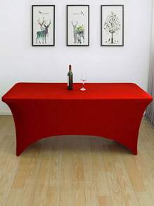 1/2pcs Black High Stretch Tablecloth + 6pcs Chair Cover Set, 4FT/6FT/8FT Polyester & Spandex Material Tablecloth, All-Season Tablecloth Covers, Full-Cover Chair Covers, PU Leather Chair Covers With Tie-Back, Suitable For Home, Indoor, Outdoor, Picnic And Camping, Fits All Holidays And Special Occasions