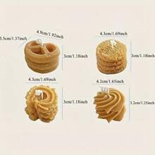 4 Pcs Cookie Soy Wax Candle Set | Coffee Milk Dessert Display | Handmade Cream Icing Decor | Cafe Ambiance Gift Box