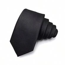 GOADAFOO 6cm Black Slim Fit Necktie For Men