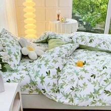 2/3pcs Florals Duvet Cover Set Camouflage Checkered Plaid Pattern Comforter Cover With Pillowcases Plants Bedding Set For Boys And Girls Bedroom Decor (Size 135x200/150x200 Only 1 Pillowcase)