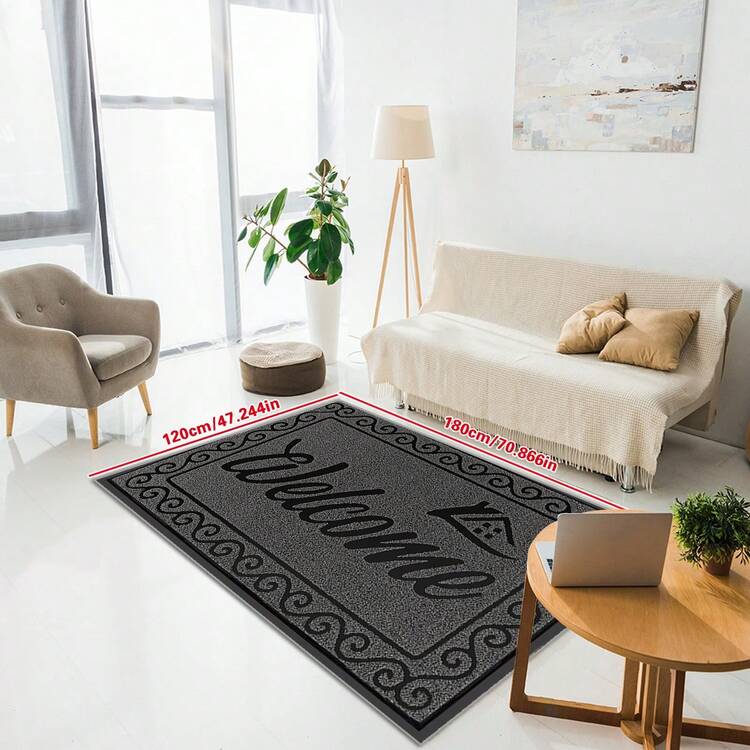 1 件欢迎垫 - 矩形涤纶垫，可机洗，适用于家庭装饰、办公室、露台、门廊和车库入口地毯房间装饰浴室配件返校入口装饰浴室厨房装饰 - 黑灰色 - 查看 14