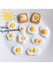 11pcs Versatile Resin Egg Toast Fridge Magnets, Home Decor Stickers For Bedroom, Living Room, Office, Whiteboard, Memo Board, Kitchen, Dishwasher, Cabinet, Birthday Party Decoration
