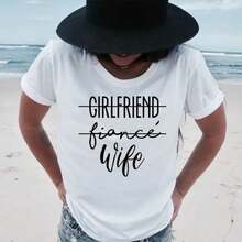 Girlfriend Fiance Wife T-Shirt Future Mrs Tumblr  Engaget Gift Fiance Shirt Bachelorette Party Tops  Casual SExperience Unmatched Comfort And Durability With Our 220G Heavyweight 100% Cotton T-Shirt. Designed For Those Who Value Quality And Substance, This Tee Offers A Structured Fit, Soft Feel, And Long-Lasting Wear. Perfect For Casual Style, Layering, Or Everyday Essentials, It's Breathable Yet Sturdy-Your New Favorite Go-To Shirt. - White - View 1