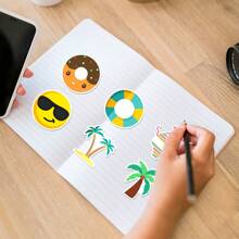 50 Stücke Sommer Graffiti Aufkleber Vinyl Ästhetik Aufkleber für Scrapbooking, Journaling, Laptop, Stoßstange, Skateboard, Wasserflasche, Computer, Handy, Cartoon, Helm, Auto