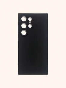 1pc Anti-Drop Solid Black TPU Phone Case, Lens Protection, Compatible With IPhone & Galaxy Smartphones - Black - View 11