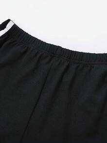 2pcs/Set Tween Girls Letter Slogan & Cherry Print Crop Top T-Shirt & Sports Shorts Set, Spring/Summer Outfit - White - View 5