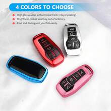 Funda para llavero con llavero, compatible con Explorer F150 Lincoln MKC MKX MKZ Fusion Mustang Edge Accesorios para vehículos con mando a distancia (Azul, Serie 1) - D:rosa - Ver 6