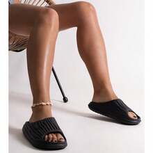 Black Miniya Ruched Mules - Black - View 2