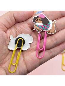 4pcs/6pcs/10pcs Cartoon Sausage Dog Series Cute PVC Soft Gel Bookmark Clips, Creative Decoration & Storage Clips, Random Delivery,Back To School - Multicolor - View 6