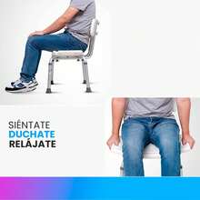 Seven Mine Silla para Baño Ducha con Respaldo [Altura Ajustable, Soporta 136 Kg]| Banco para Ducha Tina Regadera - 1 - Ver 5