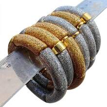 1pc Fashionable Acrylic Expandable Bangle Bracelet With Shiny Metallic Glitter, Suitable For Women Daily Wear And As Gifts - Gold and Silver Powder Curved Tube Bracelet - View 1